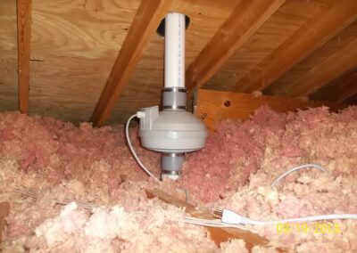 radon fan in the attic